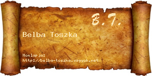 Belba Toszka névjegykártya